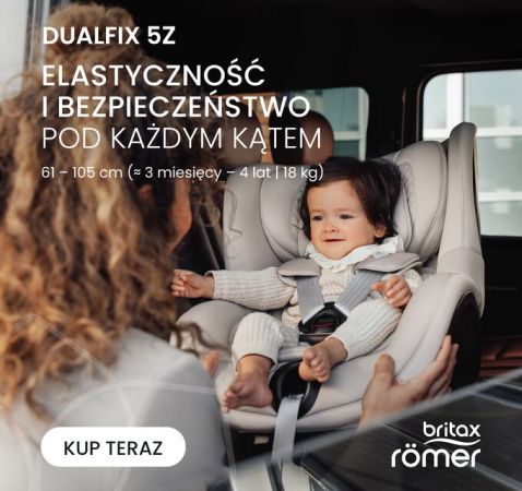 Britax Romer Dualfix 5Z z bazą Vario Base 5Z od 61 do 105 cm wzrostu w nowej kolorystyce