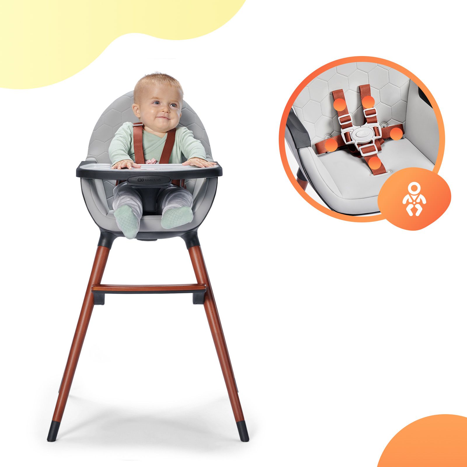 Kinderkraft Finix - krzesełko do karmienia 2 w 1