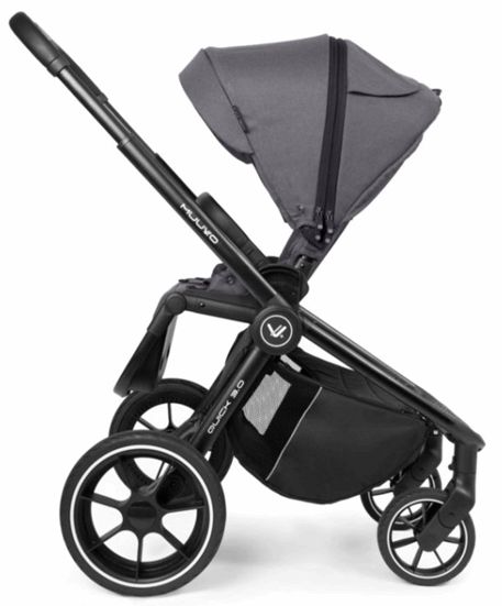 Muuvo, Quick 3.0 Black Chrome - wózek spacerowy z gondolą XL i przekładanym siedziskiem