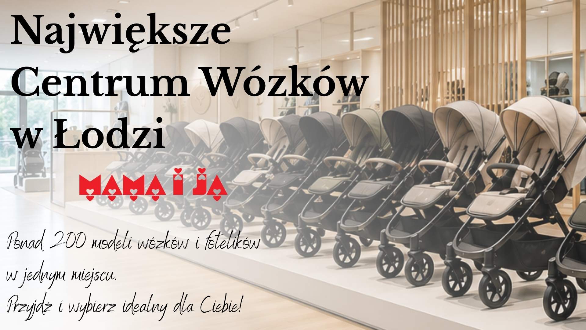 Ekspozycja wózków w sklepie Mama i Ja Łódź