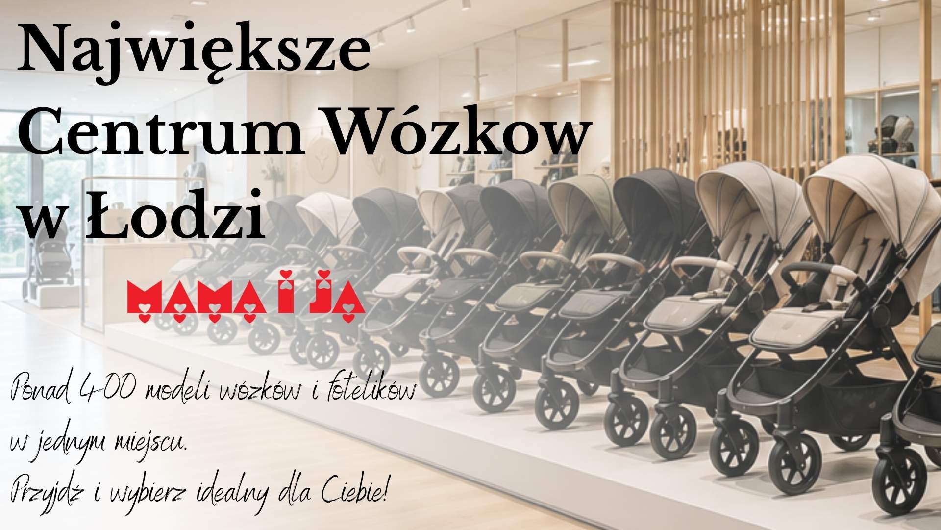 Ekspozycja wózków w sklepie Mama i Ja Łódź