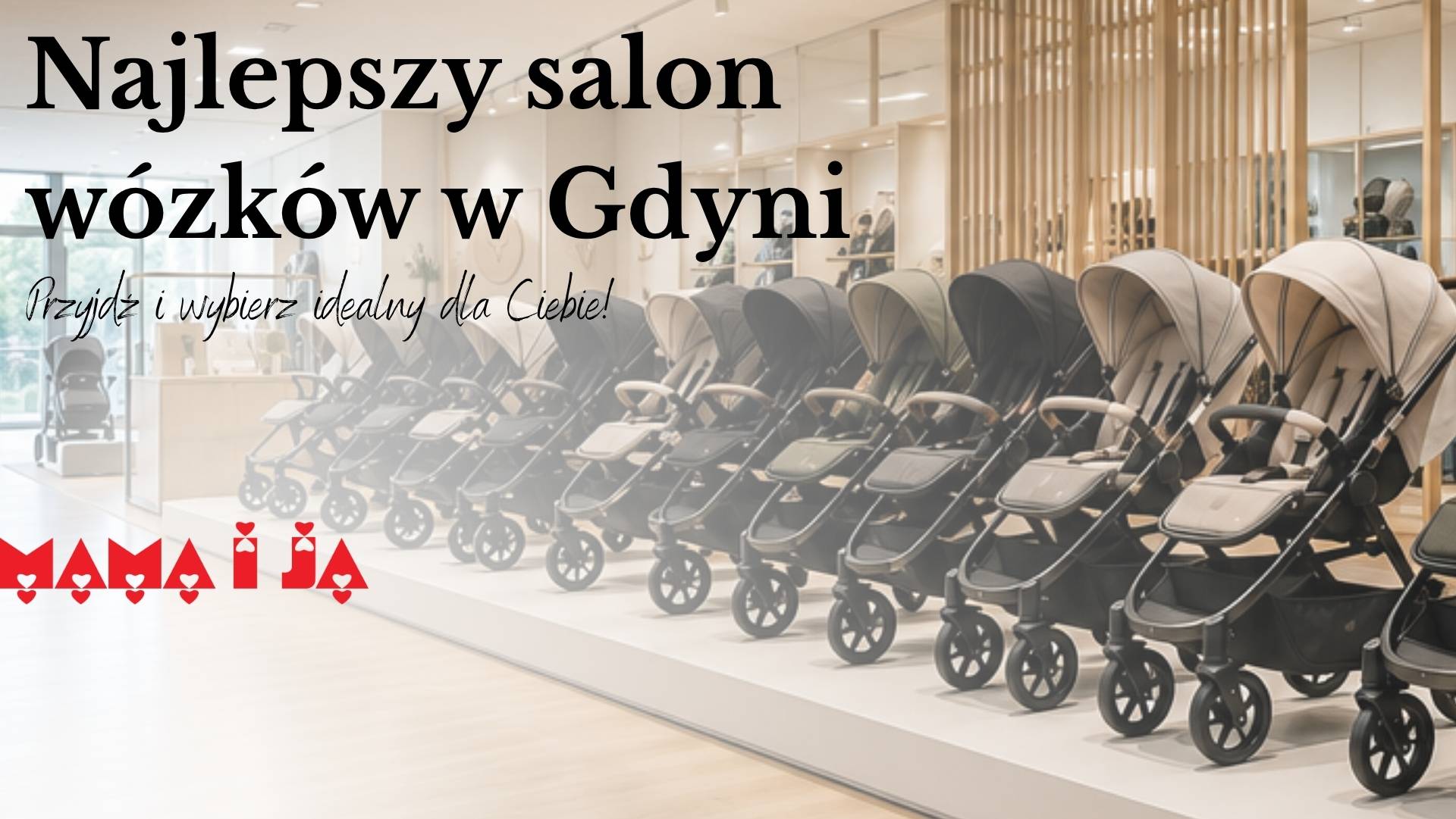 Ekspozycja wózków w sklepie Mama i Ja Gdynia