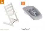 Stokke Tripp Trapp + Newborn Set Grey - rosnące krzesełko do karmienia z zestawem dla noworodka 2 części w mamaija
