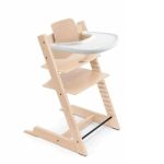 Stokke Tripp Trapp + zestaw Baby Set + tacka -Natural- rosnące krzesełko do karmienia z akcesoriami w mamaija komplet
