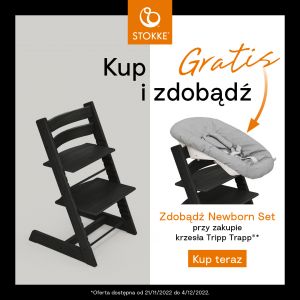 Stokke Tripp Trapp + Newborn Set Grey - rosnące krzesełko do karmienia z zestawem dla noworodka gratis!!!
