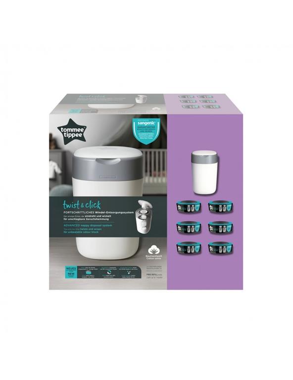 Tommee&#x20;Tippee,&#x20;Sangenic&#x20;Twist&#x20;-&#x20;pojemnik&#x20;na&#x20;zu&#x017C;yte&#x20;pieluchy&#x20;bia&#x0142;y&#x20;&#x2B;&#x20;6&#x20;wk&#x0142;ad&#xF3;w