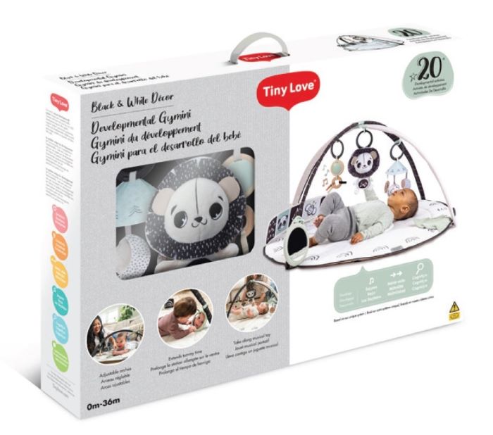 Tinty&#x20;Love&#x20;-&#x20;Gimnastyka&#x2F;mata&#x20;edukacyjna&#x20;z&#x20;pa&#x0142;&#x0105;kami&#x20;Decor&#x20;czarno-bia&#x0142;a&#x20;w&#x20;mamaija