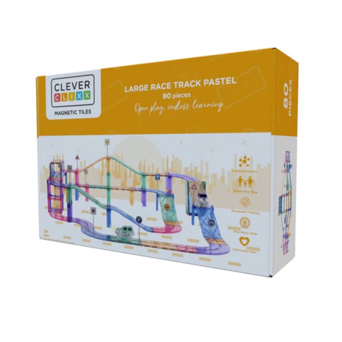 Cleverclixx&#x20;-&#x20;Klocki&#x20;magnetyczne&#x20;Large&#x20;Race&#x20;Track&#x20;Pastel&#x20;-&#x20;80&#x20;el.&#x20;w&#x20;mama&#x20;i&#x20;ja&#x20;
