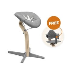 Stokke Nomi + Newborn Set + Baby Set gratis - krzesełko do karmienia z zestawem dla noworodka i barierką z oparciem gratis!