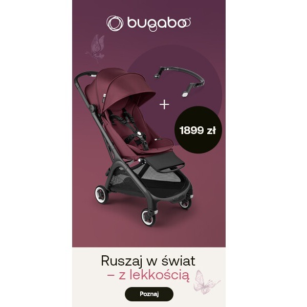 Bugaboo&#x20;Butterfly&#x20;-&#x20;kompaktowy&#x20;w&#xF3;zek&#x20;spacerowy&#x20;z&#x20;pa&#x0142;&#x0105;kiem&#x20;promocja