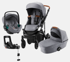 Britax Romer, Smile 3 Komfort Plus - wózek głęboko-spacerowy z fotelikiem Baby-Safe 3 i-Size i bazą Flex Base iSense 4w1