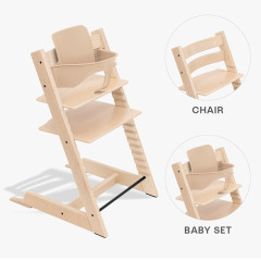 Stokke Tripp Trapp Bundle 2w1 – Fabryczny zestaw Stokke, krzesełko do karmienia + zestaw Baby Set²