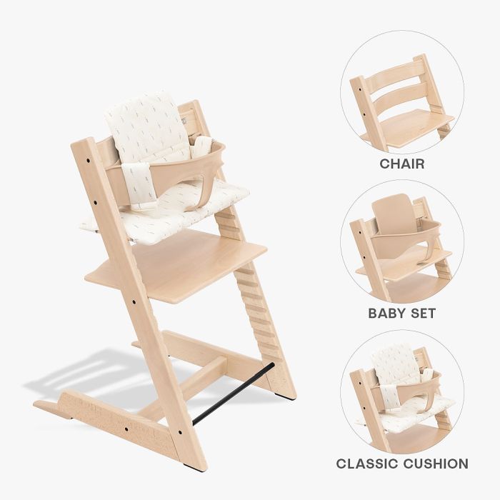 Stokke&#x20;Tripp&#x20;Trapp&#x20;Bundle&#x20;-&#x20;krzese&#x0142;ko&#x20;do&#x20;karmienia&#x20;&#x2B;&#x20;zestaw&#x20;Baby&#x20;Set&#x20;V2&#x20;&#x2B;&#x20;poduszka&#x20;Classic