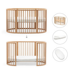 Stokke Sleepi Bed + Mattress + Fitted Sheet - łóżeczko z materacem i prześcieradłem