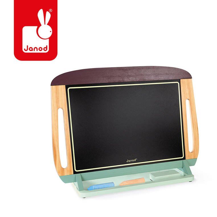 Janod&#x20;Drewniana&#x20;tablica&#x20;dwustronna&#x20;2&#x20;w&#x20;1&#x20;z&#x20;akcesoriami&#x20;-&#x20;09631&#x20;kreda&#x20;p&#xF3;&#x0142;ka