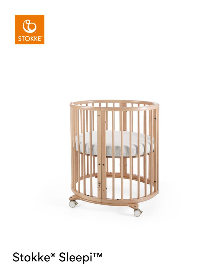 Stokke,&#x20;Sleepi&#x20;Mini&#x20;-&#x20;&#x0141;&#xF3;&#x017C;eczko&#x20;owalne&#x20;z&#x20;materacem&#x20;Natural