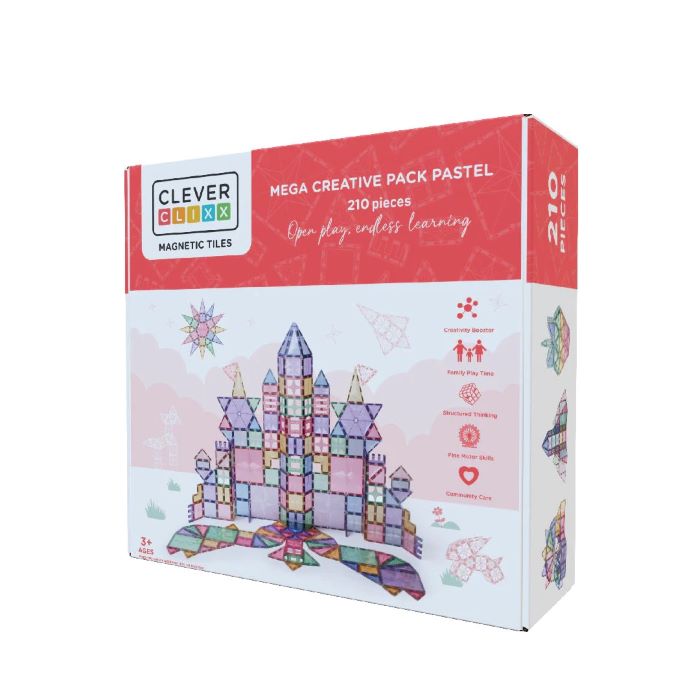 Cleverclixx&#x20;Klocki&#x20;magnetyczne&#x20;Mega&#x20;Creative&#x20;Pack&#x20;Pastel&#x20;-&#x20;210&#x20;el.&#x20;w&#x20;mama&#x20;i&#x20;ja