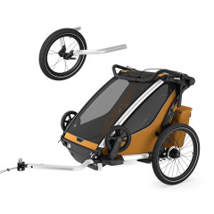 Thule Chariot Sport wersja 2 double - przyczepka rowerowa dla jednego lub dwójki dzieci + zestaw do joggingu