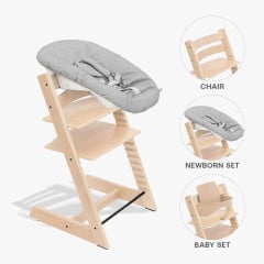 Stokke Tripp Trapp Bundle - krzesełko do karmienia  + zestaw Baby Set V2 + zestaw Newborn Set