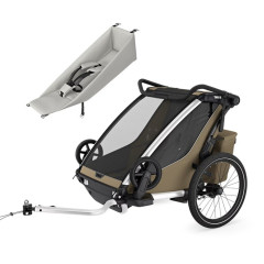 Thule Chariot Cross wersja 2 double - przyczepka dla jednego lub dwójki dzieci + leżaczek niemowlęcy