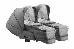 Jedo, Duo Soft 2w1 - wózek głęboko-spacerowy z 2 nosidłami dla bliźniąt-D40 w mamaija