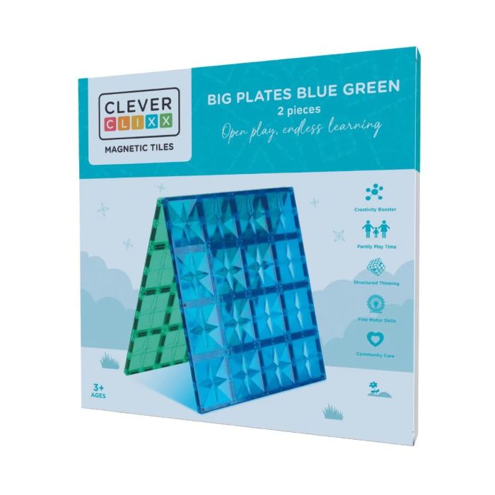 Cleverclixx&#x20;Klocki&#x20;magnetyczne&#x20;Big&#x20;Plates&#x20;Blue&#x20;Green&#x20;-&#x20;2&#x20;el.