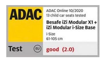 BeSafe IZi Modular X1 i-Size - fotelik samochodowy dla dzieci od 61 do 105 cm, 0-18 kg ocena dobry w teście ADAC