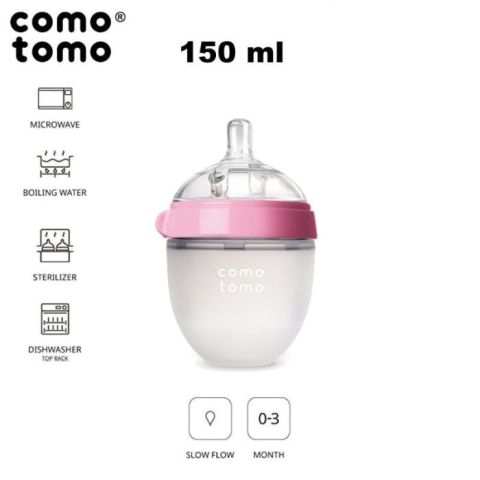 COMOTOMO - antykolkowa butelka silikonowa MOM'S BREAST 150 ml