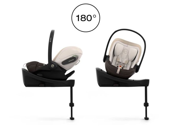 Cybex Cloud S - uprząż i dostęp do klamry po obróceniu fotelika na bazie
