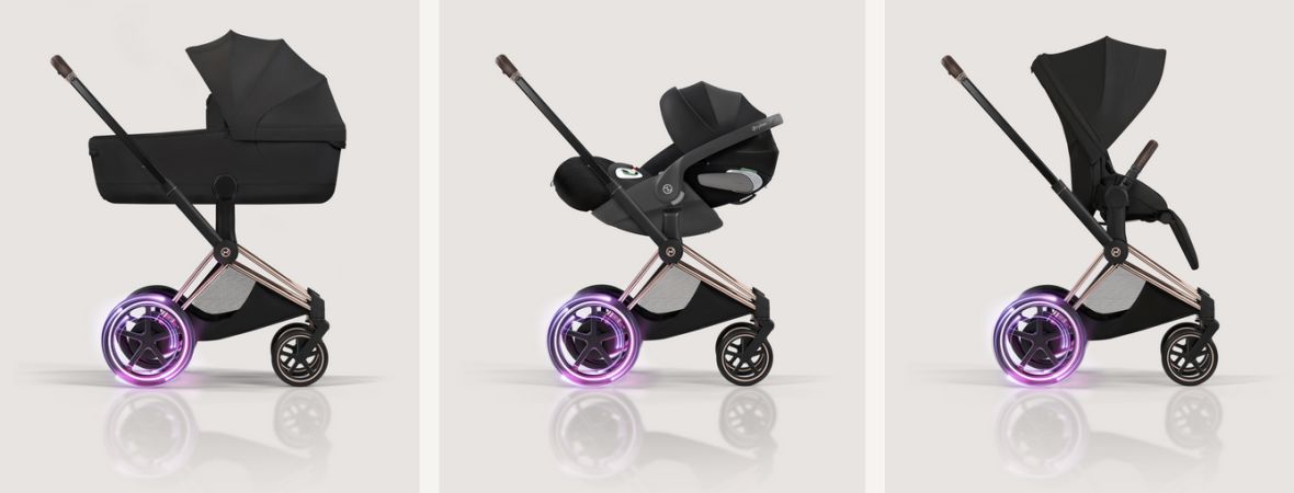 Cybex e-Priam 5.0 Style - elektryczny wózek głęboko-spacerowy 2w1 z systemem podróżnym