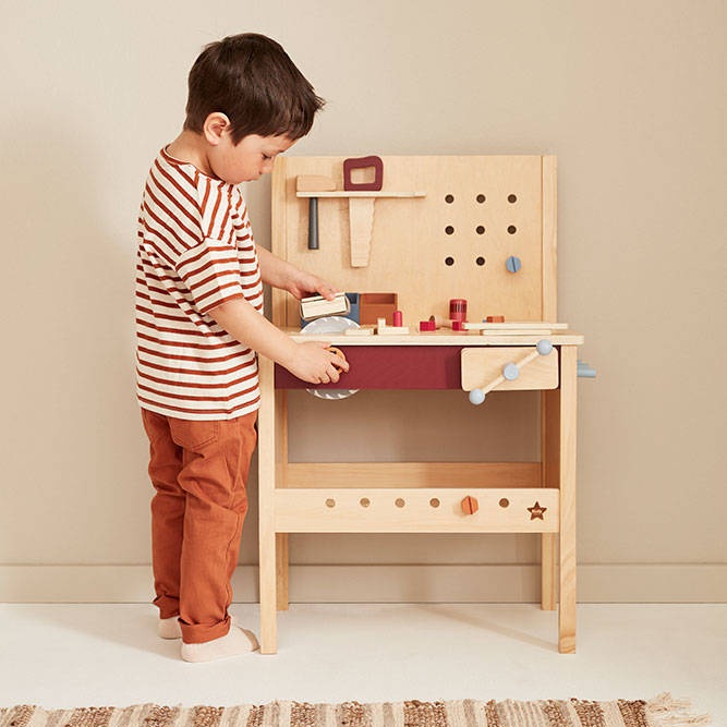 Drewniany stół z narzędziami Kid's Concept KID'S HUB dla dzieci