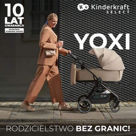Kinderkraft Yoxi 2w1 - lekki i zwrotny wózek głęboko-spacerowy