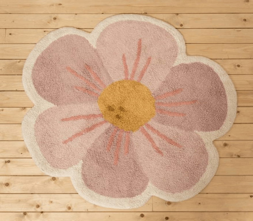 Little Dutch Dywan Kwiatek 110 x 110 cm - dywanik do pokoiku dziecięcego w mamaija