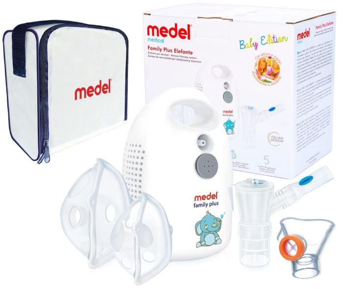 Medel Family Plus Elefante - inhalator z nebulizatorem pneumatyczno-tłokowy - 3 maski w mamaija