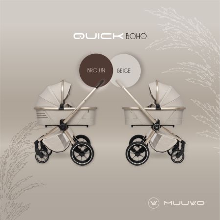 Muuvo Quick Boho - wielofunkcyjny komfortowy wózek głęboko-spacerowy 2w1