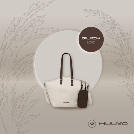 Muuvo Quick Boho - wielofunkcyjny wózek głęboko-spacerowy z elegancką torbą