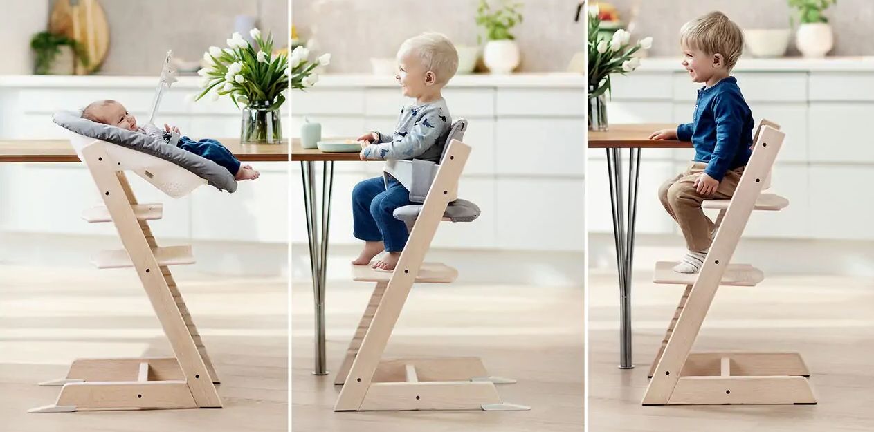 Stokke Tripp Trapp + zestaw Baby Set + tacka - rosnące krzesełko do karmienia z akcesoriami w mamaija