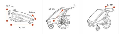 Thule, Chariot Sport 2 - Przyczepka rowerowa dla jednego lub dwójki dzieci wymiary