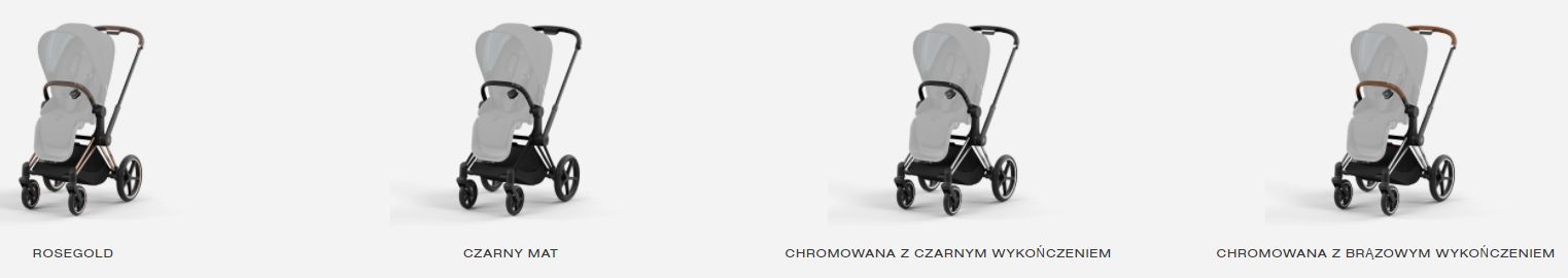 Cybex ePriam Fashion Collection - wózek głęboko-spacerowy z napędem elektrycznymkolory stelaży