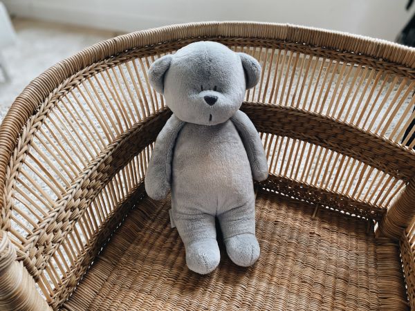 Moonie 2.0 Szumiący Miś organic z lampką i różowymi szumami