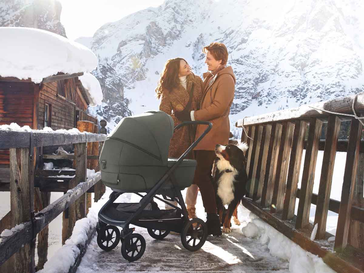 zimowy spacer z wózkiem inglesina aptica