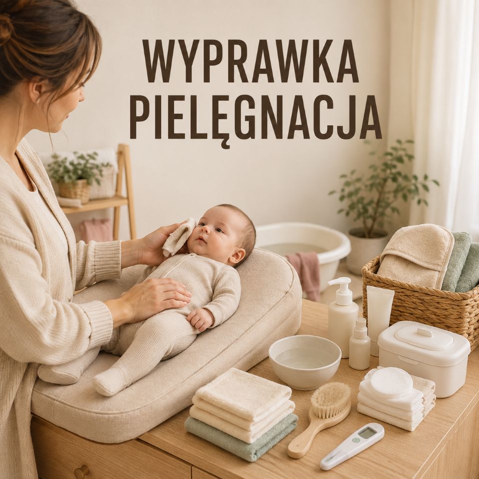Wyprawka do pielęgnacji noworodka z przewijakiem ręcznikami i akcesoriami